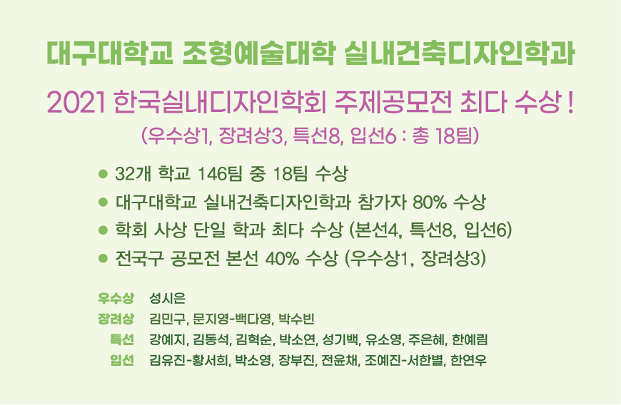 2021 한국실내디자인학회 주제공모전 본선 진출작품